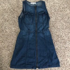 Abercrombie denim zip up sleeveless dress